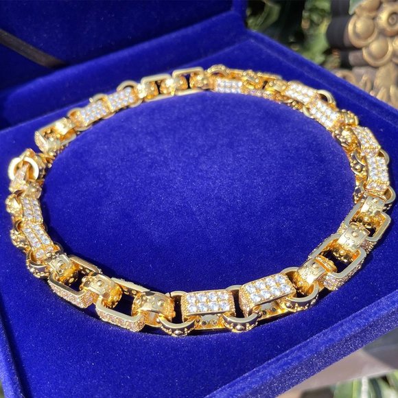 14mm Box Link Men's Necklace  Cuban Chain Choker - Picture 2 of 9